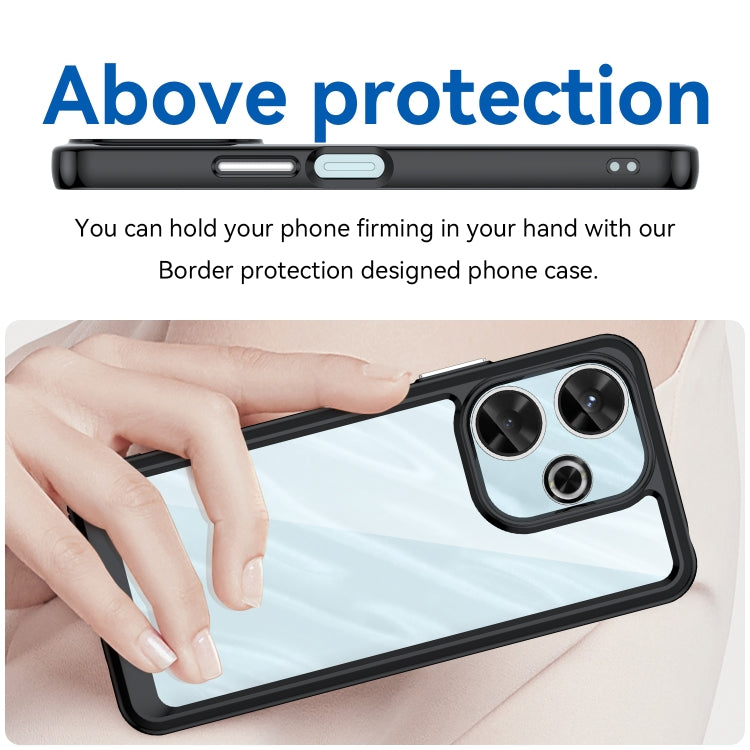 For Redmi Note 13R Colorful Series Acrylic Hybrid TPU Phone Case