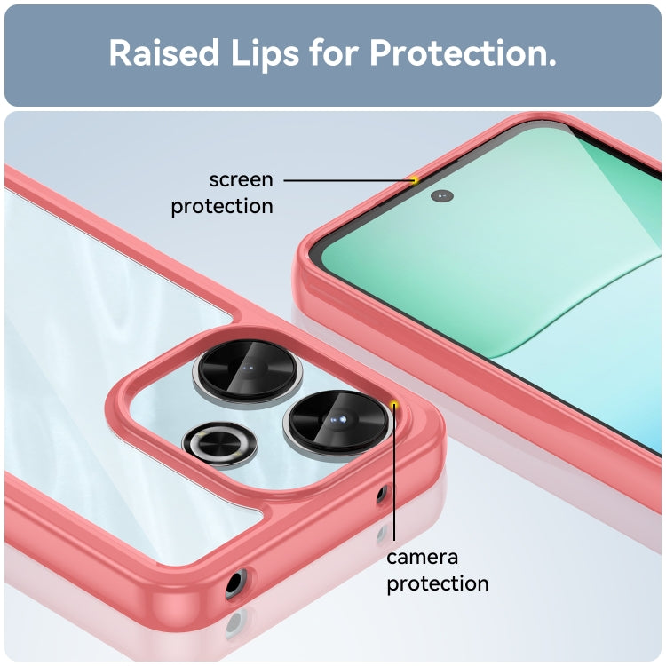 For Redmi Note 13R Colorful Series Acrylic Hybrid TPU Phone Case