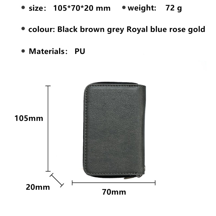 Solid Color 11-cards Zipper Card Bag