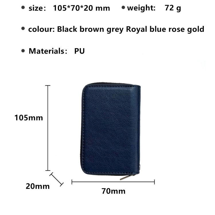 Solid Color 11-cards Zipper Card Bag