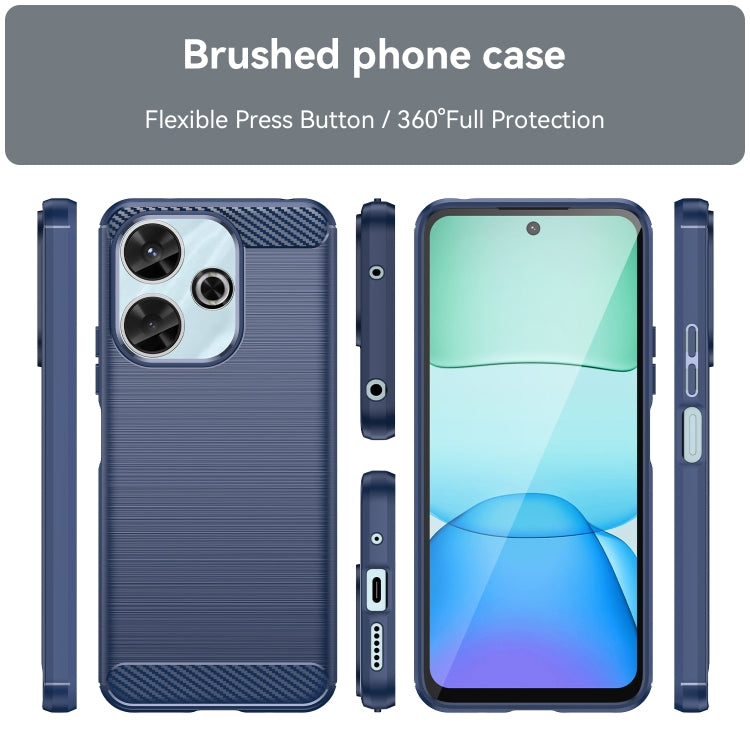 For Xiaomi Poco M6 4G Carbon Fiber Brushed Texture TPU Phone Case