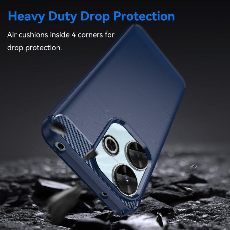 For Xiaomi Poco M6 4G Carbon Fiber Brushed Texture TPU Phone Case