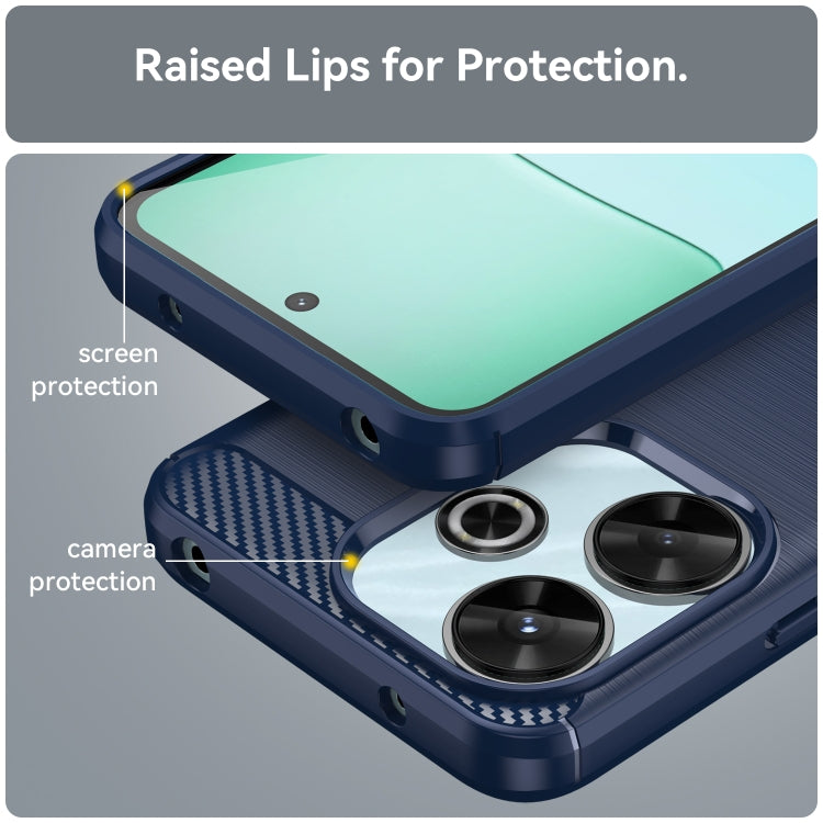 For Xiaomi Poco M6 4G Carbon Fiber Brushed Texture TPU Phone Case