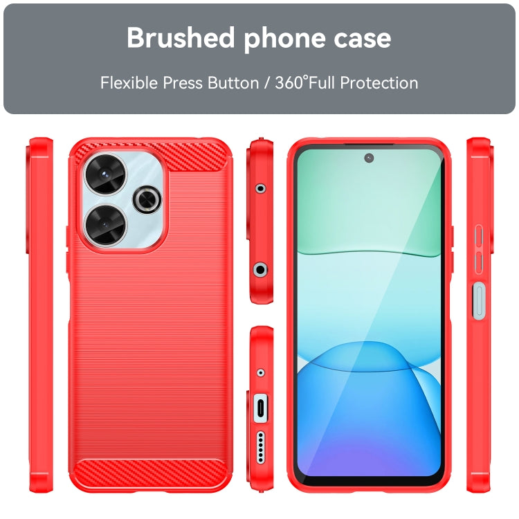 For Xiaomi Poco M6 4G Carbon Fiber Brushed Texture TPU Phone Case