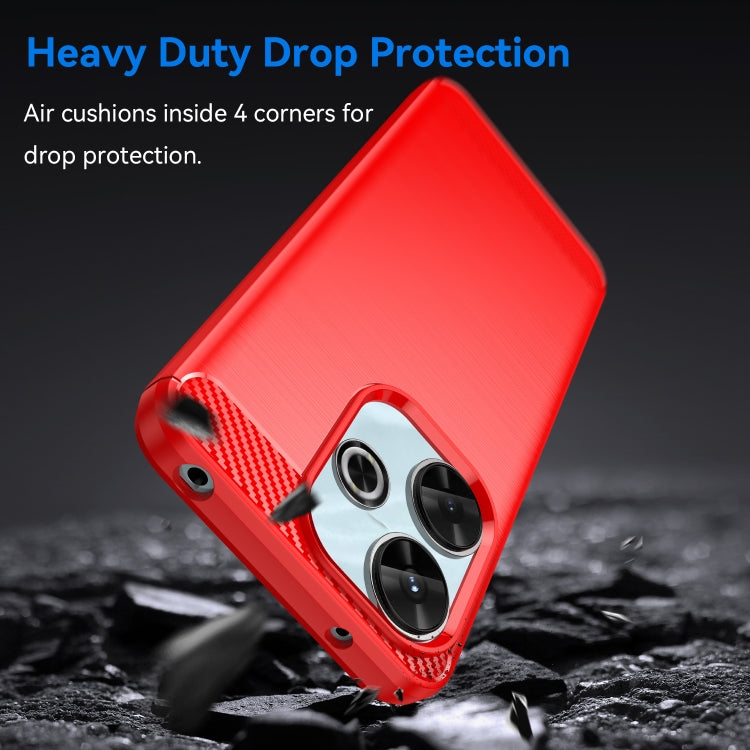 For Xiaomi Poco M6 4G Carbon Fiber Brushed Texture TPU Phone Case