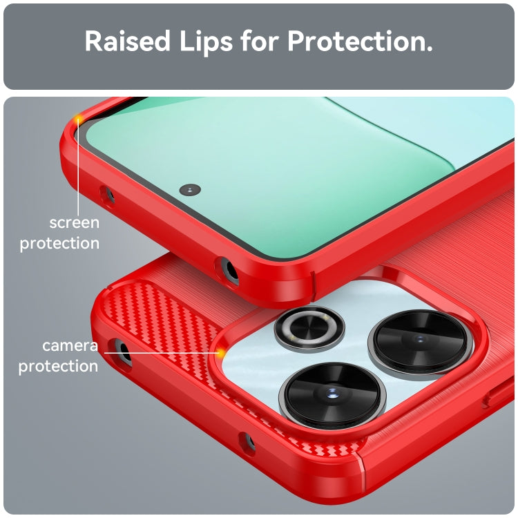 For Xiaomi Poco M6 4G Carbon Fiber Brushed Texture TPU Phone Case