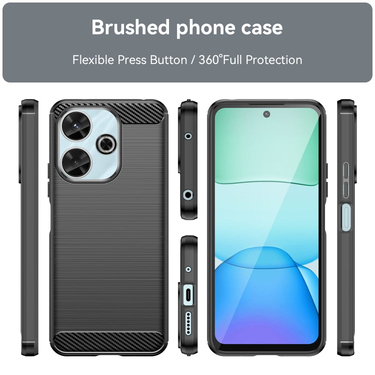 For Xiaomi Poco M6 4G Carbon Fiber Brushed Texture TPU Phone Case