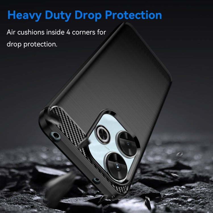 For Xiaomi Poco M6 4G Carbon Fiber Brushed Texture TPU Phone Case