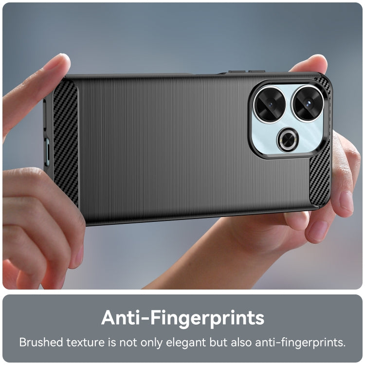 For Xiaomi Poco M6 4G Carbon Fiber Brushed Texture TPU Phone Case