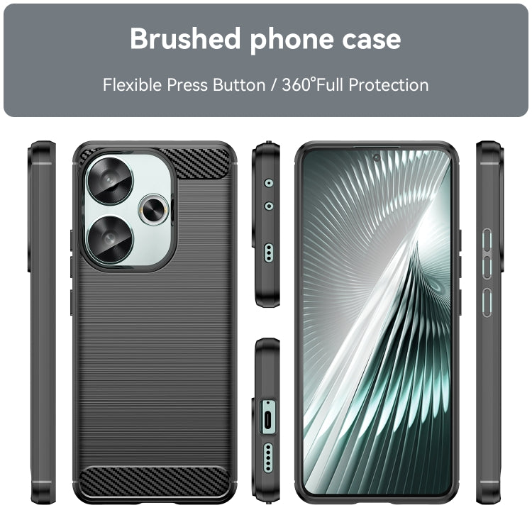 For Xiaomi Poco F6 Carbon Fiber Brushed Texture TPU Phone Case