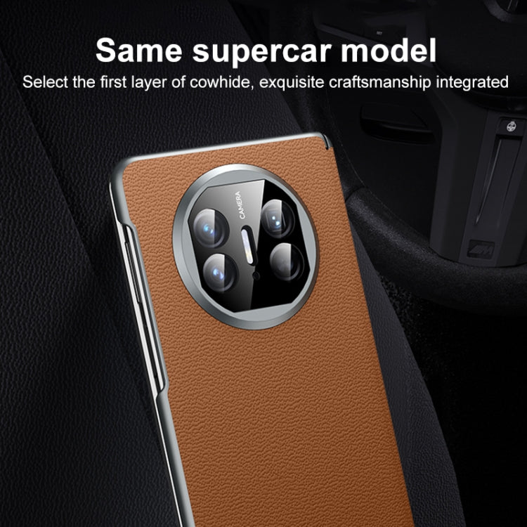 For Huawei Mate X5 SULADA Frameless Top Layer Cowhide Leather + PC Phone Case