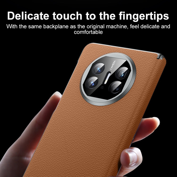 For Huawei Mate X5 SULADA Frameless Top Layer Cowhide Leather + PC Phone Case