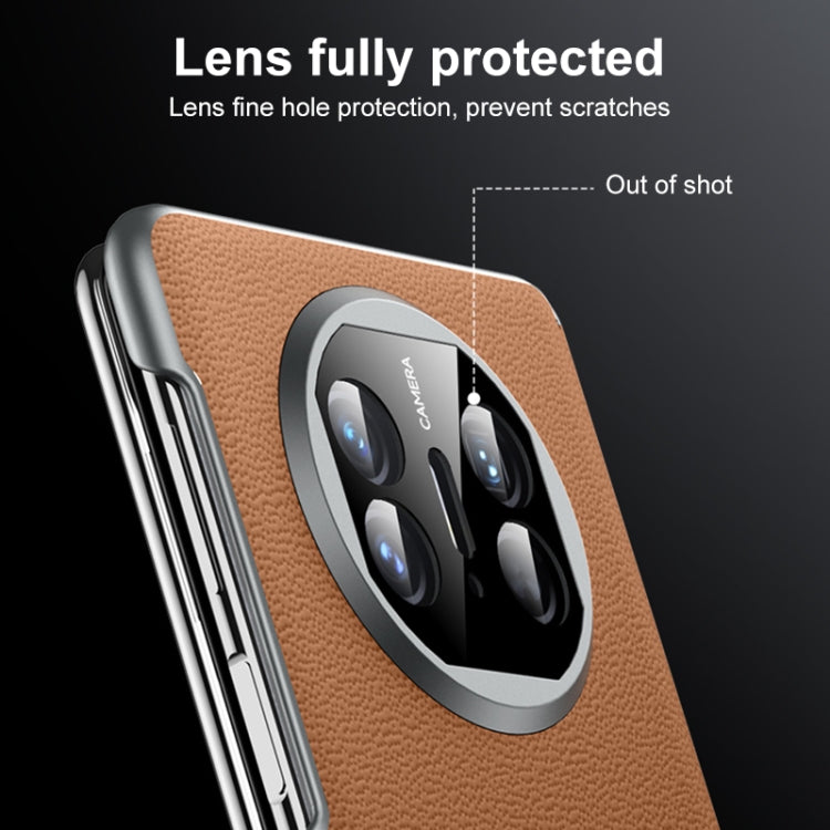 For Huawei Mate X5 SULADA Frameless Top Layer Cowhide Leather + PC Phone Case
