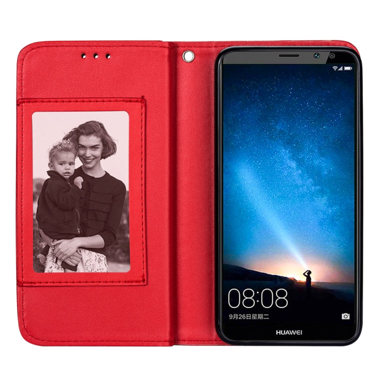 For Huawei Mate 10 Lite Ultra-thin 9 Card Horizontal Flip Leather Case, with Card Slots & Holder & Lanyard