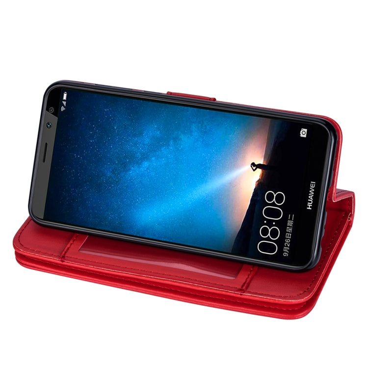 For Huawei Mate 10 Lite Ultra-thin 9 Card Horizontal Flip Leather Case, with Card Slots & Holder & Lanyard