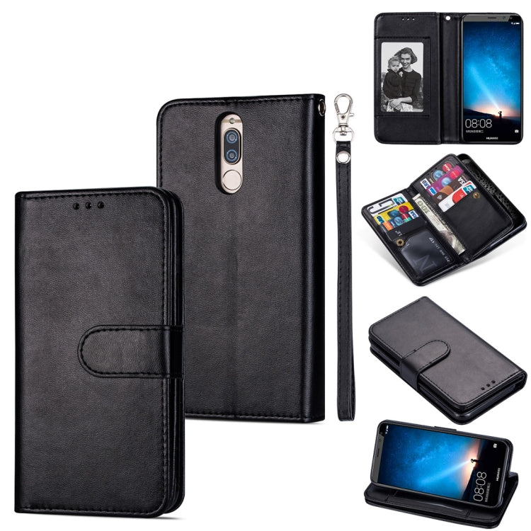 For Huawei Mate 10 Lite Ultra-thin 9 Card Horizontal Flip Leather Case, with Card Slots & Holder & Lanyard