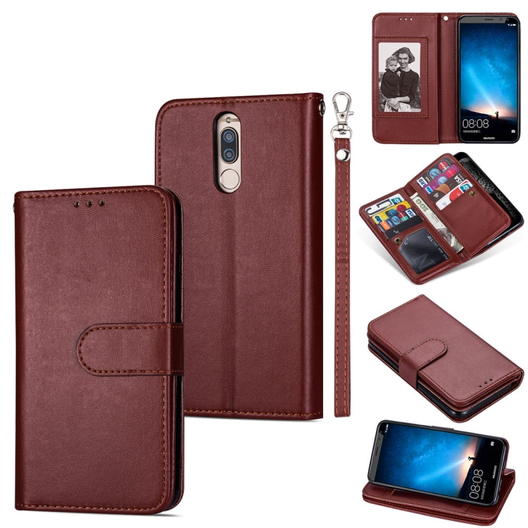 For Huawei Mate 10 Lite Ultra-thin 9 Card Horizontal Flip Leather Case, with Card Slots & Holder & Lanyard