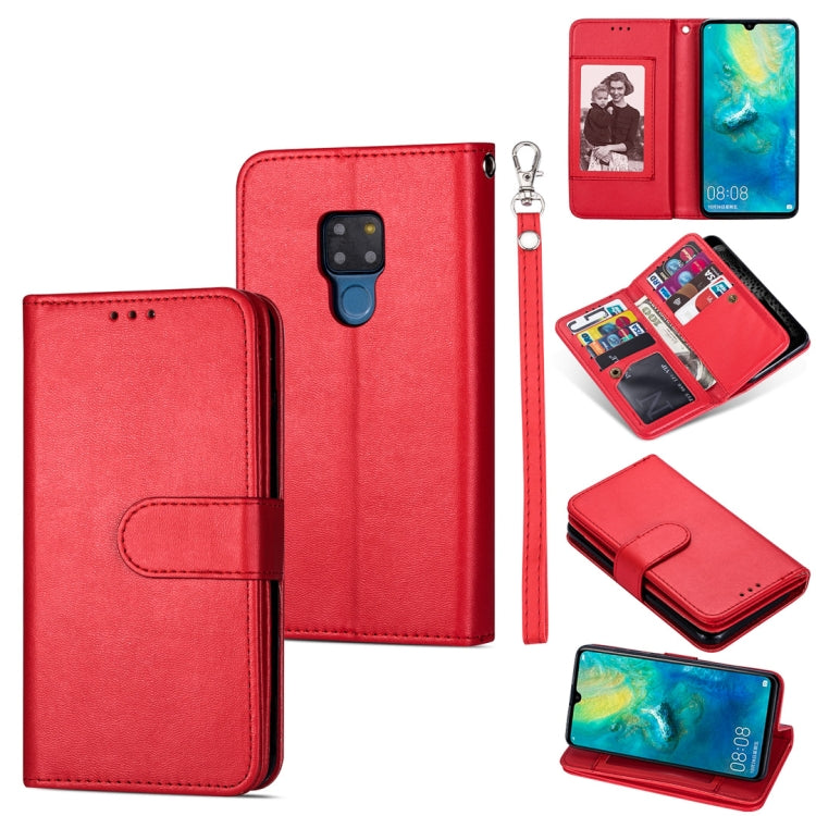 For Huawei Mate 20 Ultra-thin 9 Card Horizontal Flip Leather Case, with Card Slots & Holder & Lanyard