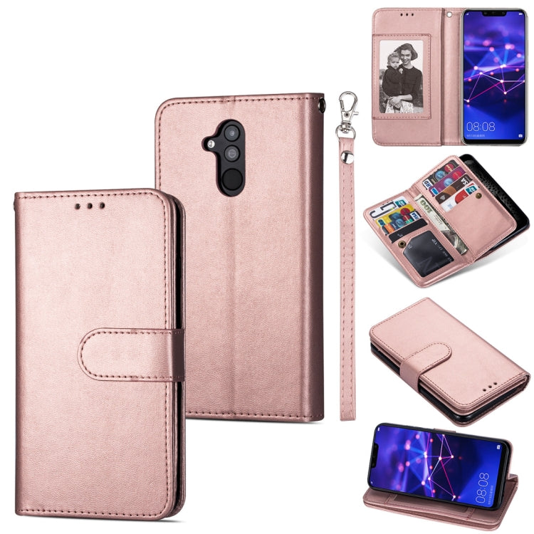 For Huawei Mate 20 Lite Ultra-thin 9 Card Horizontal Flip Leather Case, with Card Slots & Holder & Lanyard