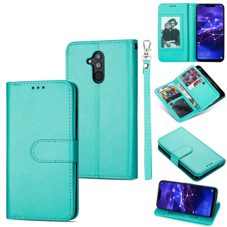 For Huawei Mate 20 Lite Ultra-thin 9 Card Horizontal Flip Leather Case, with Card Slots & Holder & Lanyard