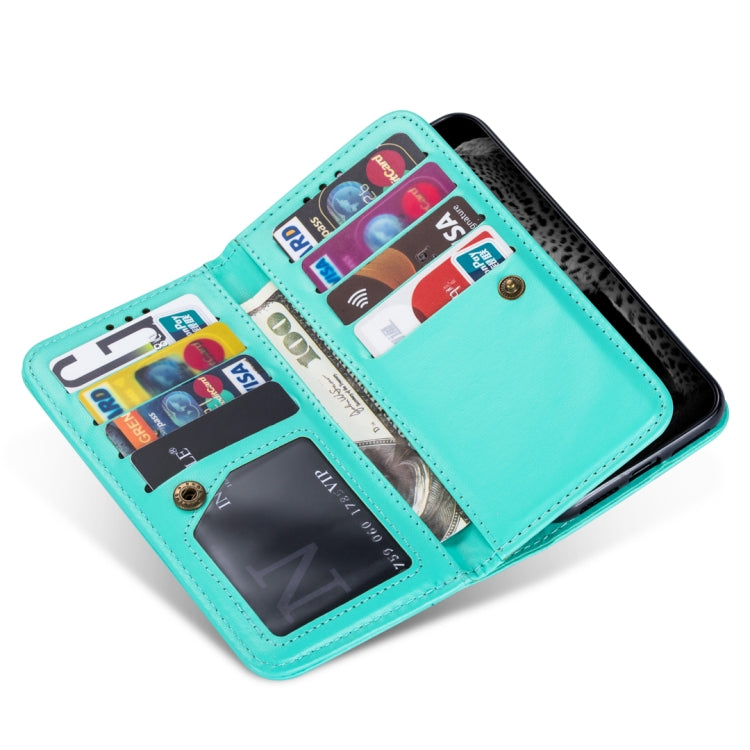 For Huawei Mate 20 Lite Ultra-thin 9 Card Horizontal Flip Leather Case, with Card Slots & Holder & Lanyard