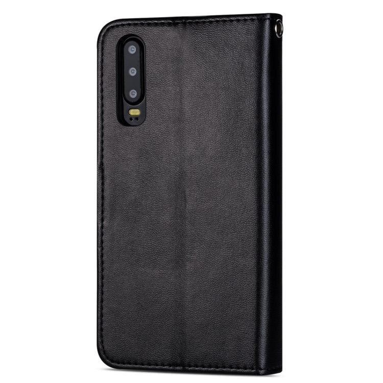 For Huawei P30 Ultra-thin 9 Card Horizontal Flip Leather Case, with Card Slots & Holder & Lanyard