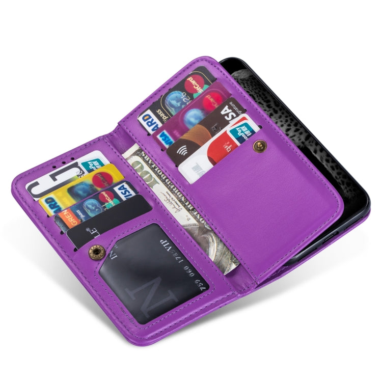 For Huawei P30 Ultra-thin 9 Card Horizontal Flip Leather Case, with Card Slots & Holder & Lanyard