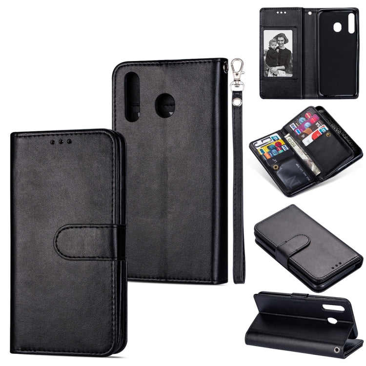 For Huawei P30 Lite Ultra-thin 9 Card Horizontal Flip Leather Case, with Card Slots & Holder & Lanyard
