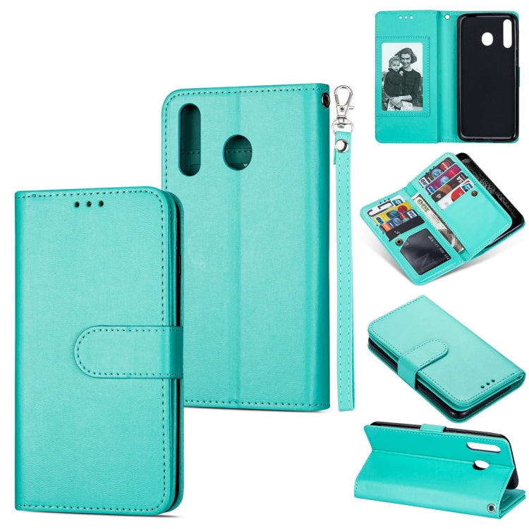 For Huawei P30 Lite Ultra-thin 9 Card Horizontal Flip Leather Case, with Card Slots & Holder & Lanyard