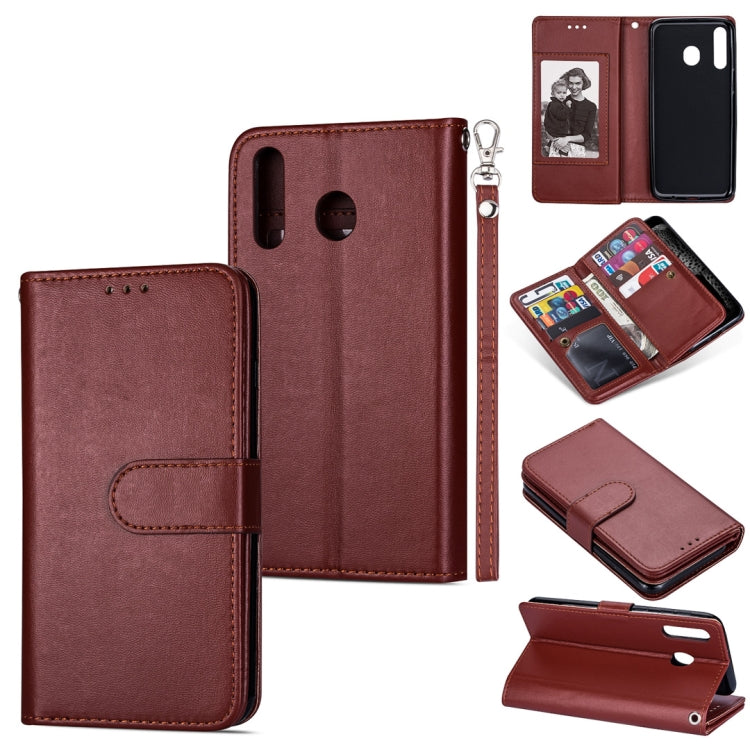 For Huawei P30 Lite Ultra-thin 9 Card Horizontal Flip Leather Case, with Card Slots & Holder & Lanyard