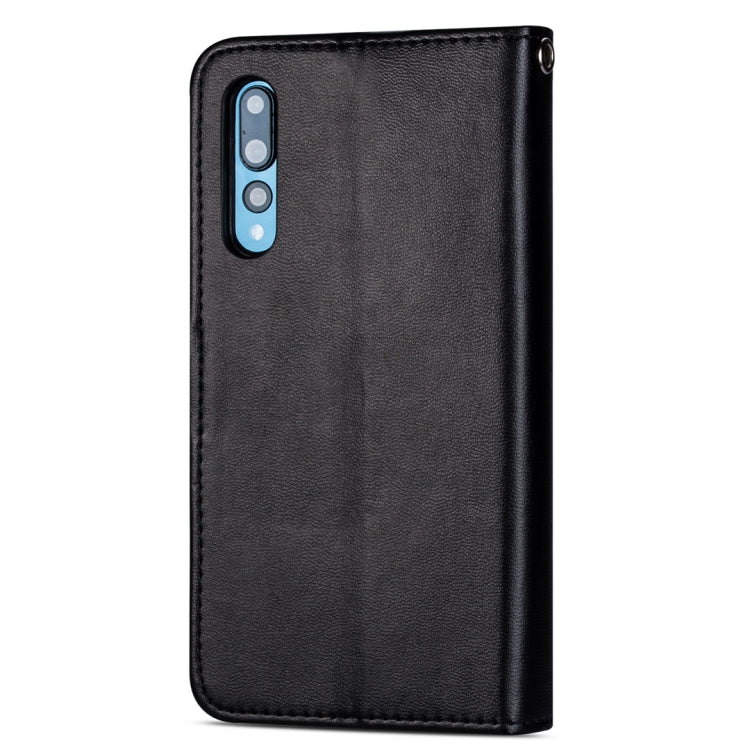 For Huawei P20 Ultra-thin 9 Card Horizontal Flip Leather Case, with Card Slots & Holder & Lanyard