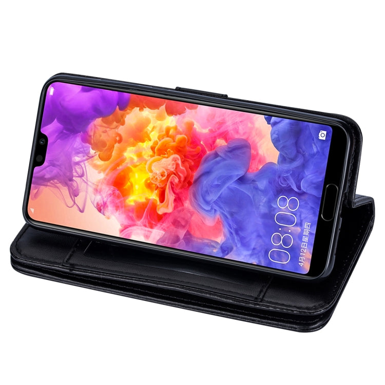 For Huawei P20 Ultra-thin 9 Card Horizontal Flip Leather Case, with Card Slots & Holder & Lanyard