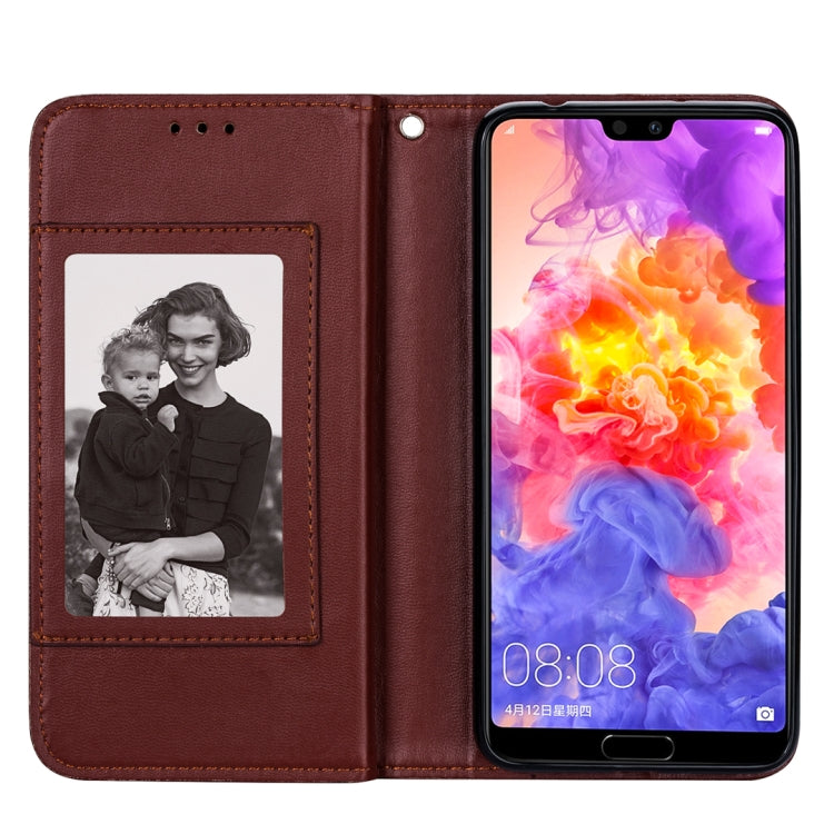 For Huawei P20 Lite Ultra-thin 9 Card Horizontal Flip Leather Case, with Card Slots & Holder & Lanyard