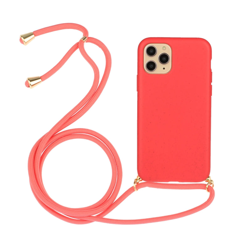 For iPhone 16 Pro Wheat Straw Material + TPU Phone Case with Lanyard