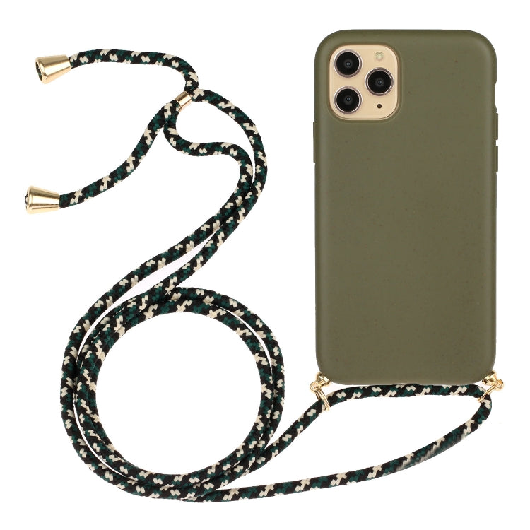 For iPhone 16 Pro Wheat Straw Material + TPU Phone Case with Lanyard