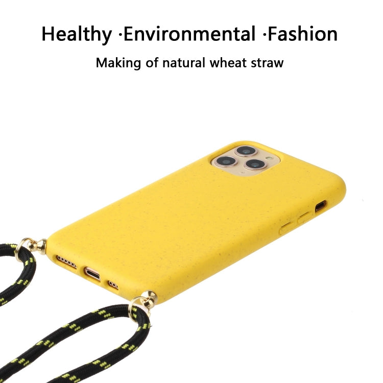 For iPhone 16 Wheat Straw Material + TPU Phone Case with Lanyard