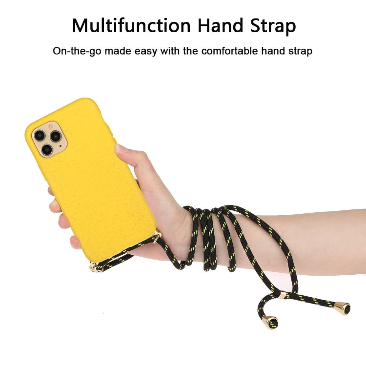 For iPhone 16 Wheat Straw Material + TPU Phone Case with Lanyard