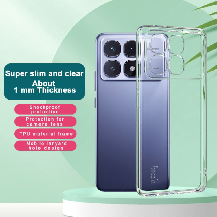 For Redmi K70 Ultra imak UX-5 Series Super Slim Transparent Shockproof TPU Protective Case - Transparent