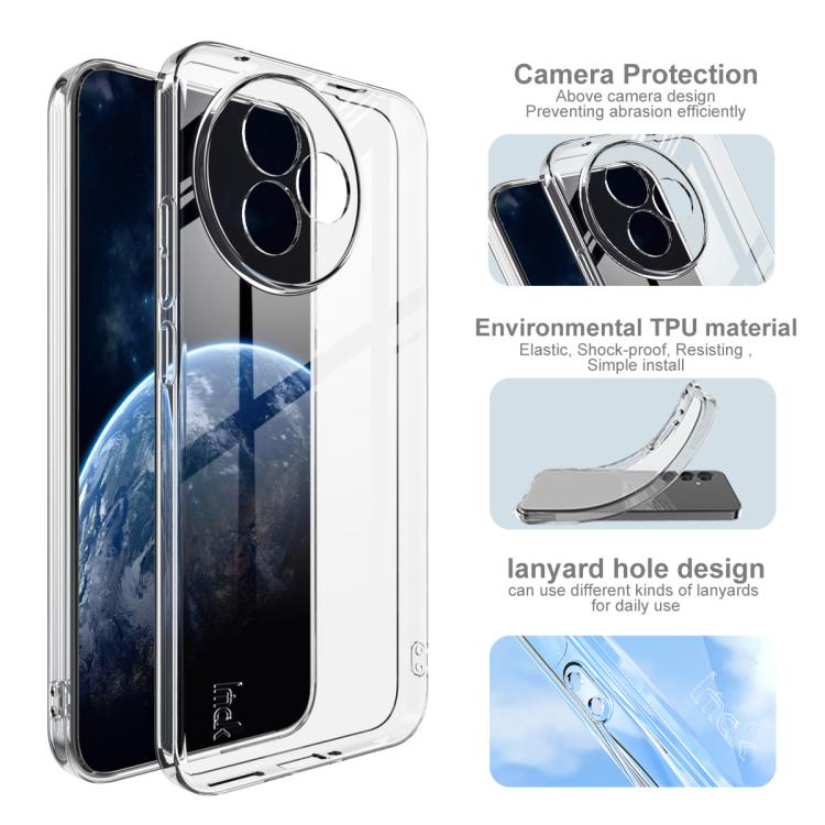 For Redmi K80 Ultra imak UX-5 Series Super Slim Transparent Shockproof TPU Protective Case - Transparent