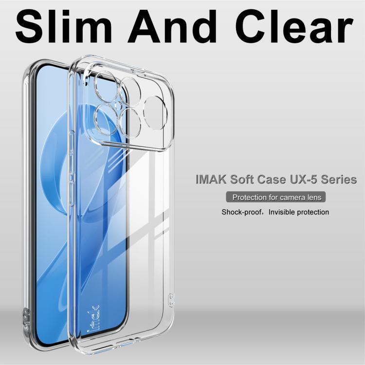 For Redmi K90 Pro Max / Poco F8 Ultra 5G imak UX-5 Series Super Slim Transparent Shockproof TPU Protective Case - Transparent