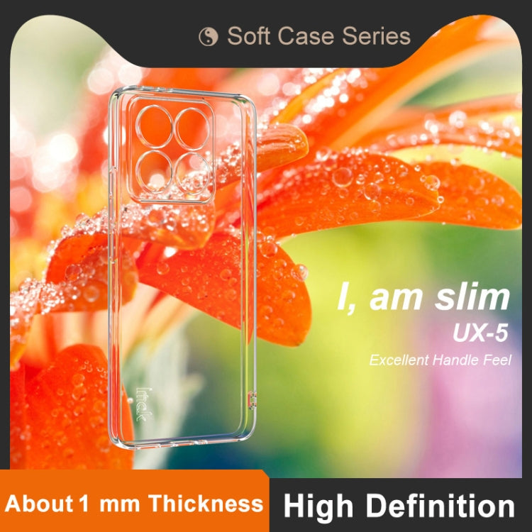 For Xiaomi 14T imak UX-5 Series Super Slim Transparent Shockproof TPU Protective Case - Transparent