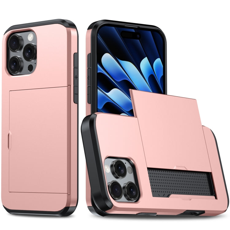 For iPhone 16 Pro Shockproof Armor Phone Case with Card Slot