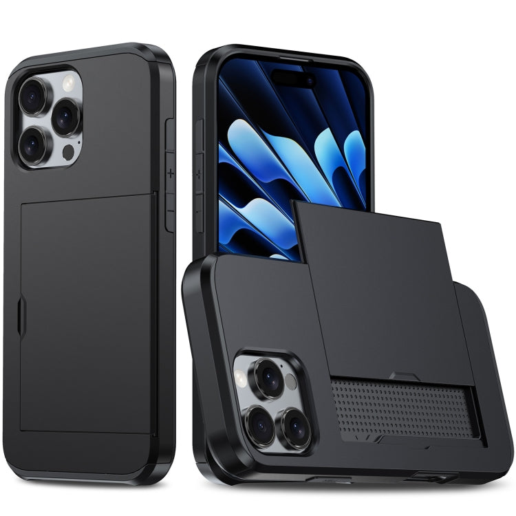 For iPhone 16 Pro Shockproof Armor Phone Case with Card Slot