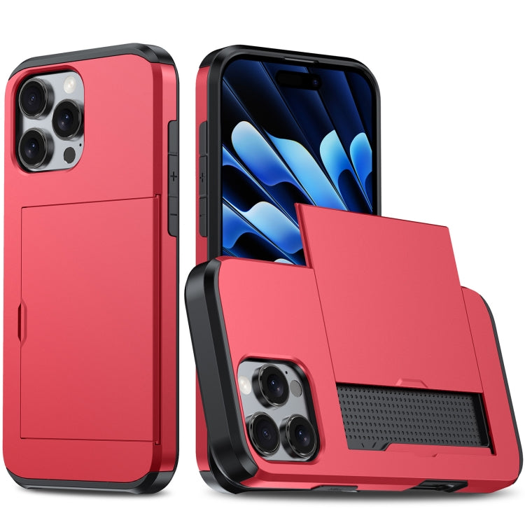 For iPhone 16 Pro Shockproof Armor Phone Case with Card Slot