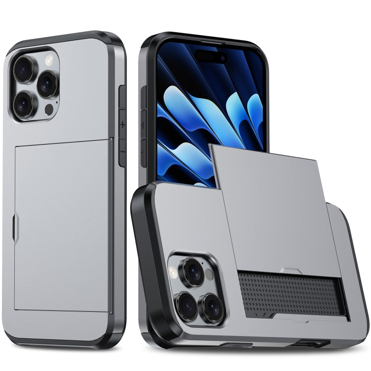 For iPhone 16 Pro Shockproof Armor Phone Case with Card Slot