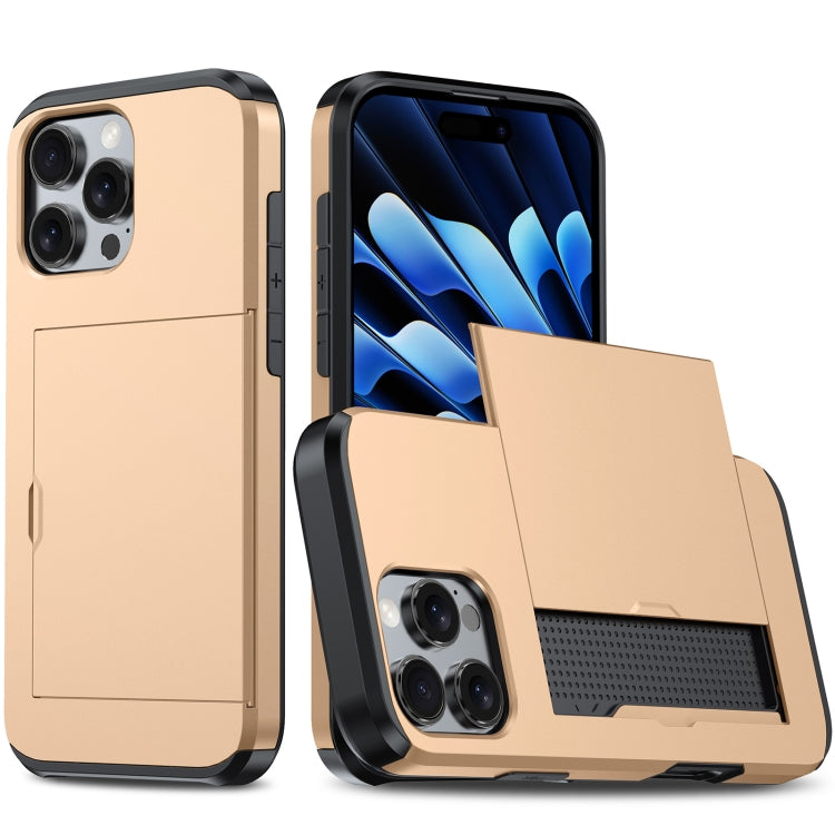 For iPhone 16 Pro Shockproof Armor Phone Case with Card Slot