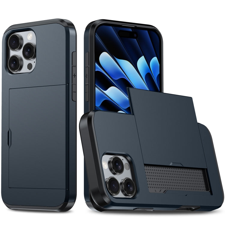 For iPhone 16 Pro Shockproof Armor Phone Case with Card Slot