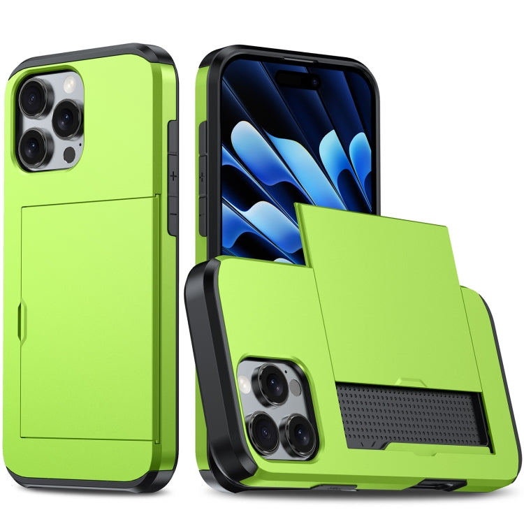 For iPhone 16 Pro Shockproof Armor Phone Case with Card Slot