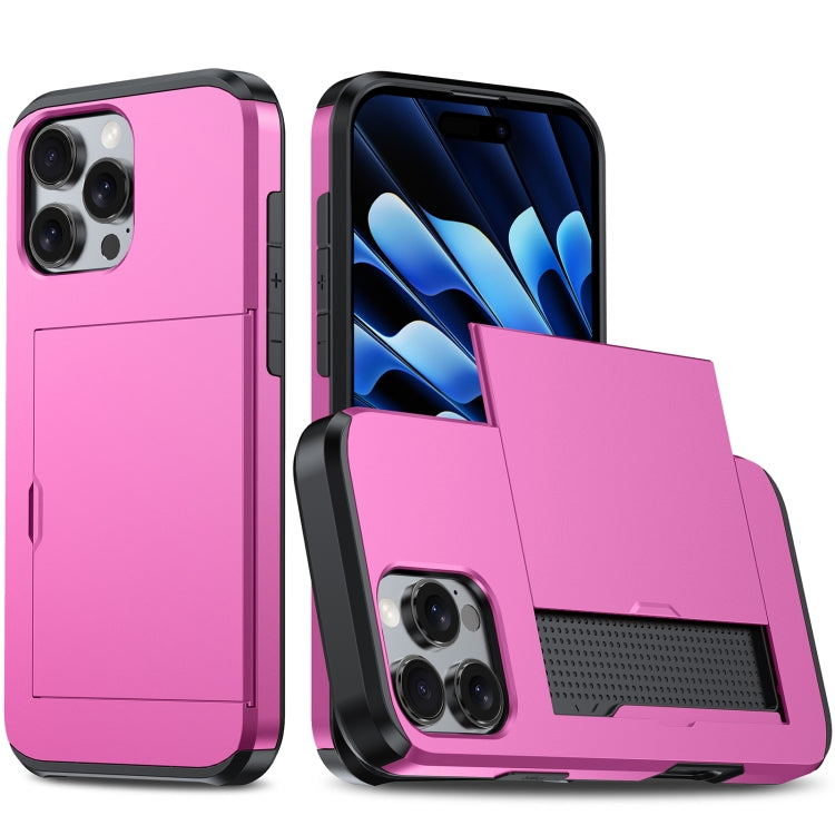 For iPhone 16 Pro Shockproof Armor Phone Case with Card Slot