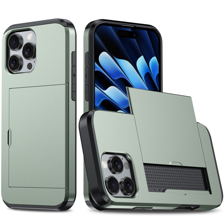 For iPhone 16 Pro Shockproof Armor Phone Case with Card Slot